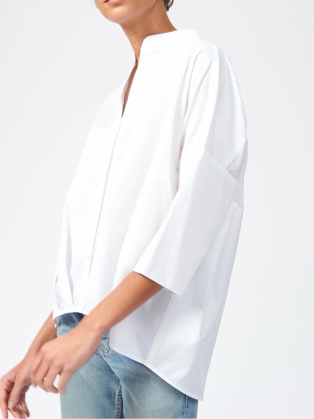 Kal Rieman pleat hem kimono oversized shirt, S